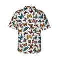 thumbnail image 3 of Picia Cute Butterfly Gentle Cotton Regular Fit Short Sleeve Casual Hawaiian Shirt for Men-Small, 3 of 9