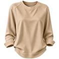 thumbnail image 6 of Maplenight Womens Crew Neck Sweatshirt Raglan Long Sleeve Casaul Loose Fit Fall Sweatshirts, 6 of 9