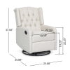 thumbnail image 5 of GDF Studio Houck Contemporary Tufted Wingback Swivel Fabric Recliner, Beige, 5 of 9