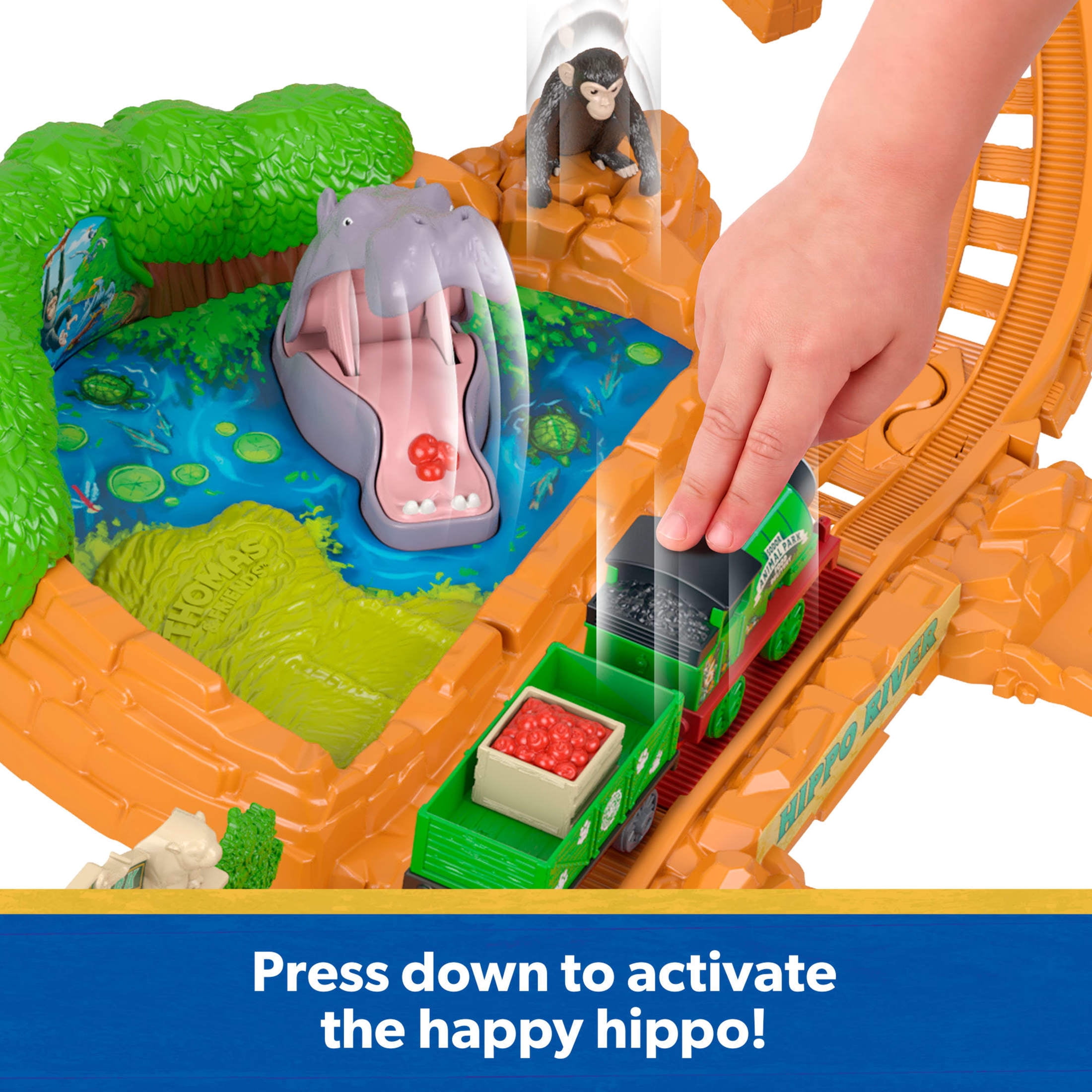 Thomas & Friends Percy’s Hippo Adventure Train Set from Fisher-Price, With Engine, Car & Crates