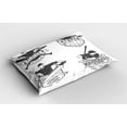 thumbnail image 2 of Ambesonne Sports Pillow Sham 2 Pack, Baseball and Softball, 30"x20", Charcoal Grey White, 2 of 3