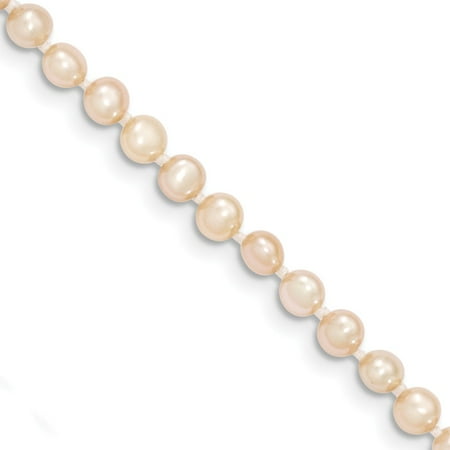 Roy Rose Jewelry 14K Yellow Gold 3-4mm Egg Pink Freshwater Cultured Pearl Girls Bracelet ~ length: 5 inches