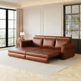 thumbnail image 4 of ChenyueFurn Traditional Faux Leather Nailhead Trim Sleeper Sofa, Light Brown, 4 of 18