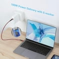 thumbnail image 4 of Fasgear USB C to USB C Cable 3ft, Type C USB 3.1 Gen 2 10Gbps 4K@60Hz Output 5A 100W Fast Charge Power Delivery (PD),for PD Docking Station,T5 LaCie SSD,Hard Drives,MacBook Pro,iPad Pro 2021,1m Red, 4 of 8