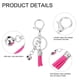 thumbnail image 4 of Llaveros de borlas Uxcell de 5 paquetes, anillos de llavero de borlas de 4" con campana para llaves, billeteras y bolsos, rojo rosa, 4 of 7
