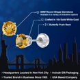thumbnail image 2 of Gem Stone King 14K White Gold Yellow Citrine Stud Earrings for Women Men (0.90 Cttw, Gemstone Birthstone, Round 5MM), 2 of 6