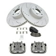 thumbnail image 2 of TRQ Front Brake Calipers Ceramic Pads Drilled Rotors Fits Select Forester Impreza Legacy, 2 of 8