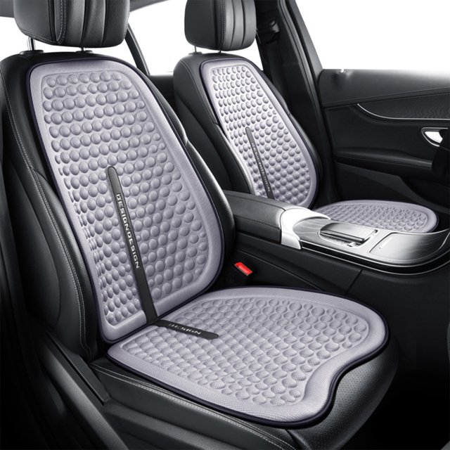 Cojín de asiento de coche con respaldo | Diseño de gel de malla ventilada transpirable | Refrigeración y calefacción para todas las estaciones | Soporte de comodidad ergonómica | Se adapta a la