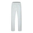 thumbnail image 6 of Men's Casual Pants Men's Slim Fit Business Pants Fashion Solid Casual Flat Front Work Long Trousers White M, 6 of 9