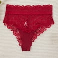 thumbnail image 2 of WULMLEO Womens Sexy Thongs Lace Panties Underwear Low Rise Plus Size Underpants Red M, 2 of 3