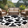 thumbnail image 4 of Round Rugs 6 Ft, Cow Printed Non Slip Area Rugs for Kitchen Bedroom Entryway, Farmhouse Black White Animals Textured Washable Carpet Runner Rug Floor Mats for Bedroom Home Decor, 4 of 8