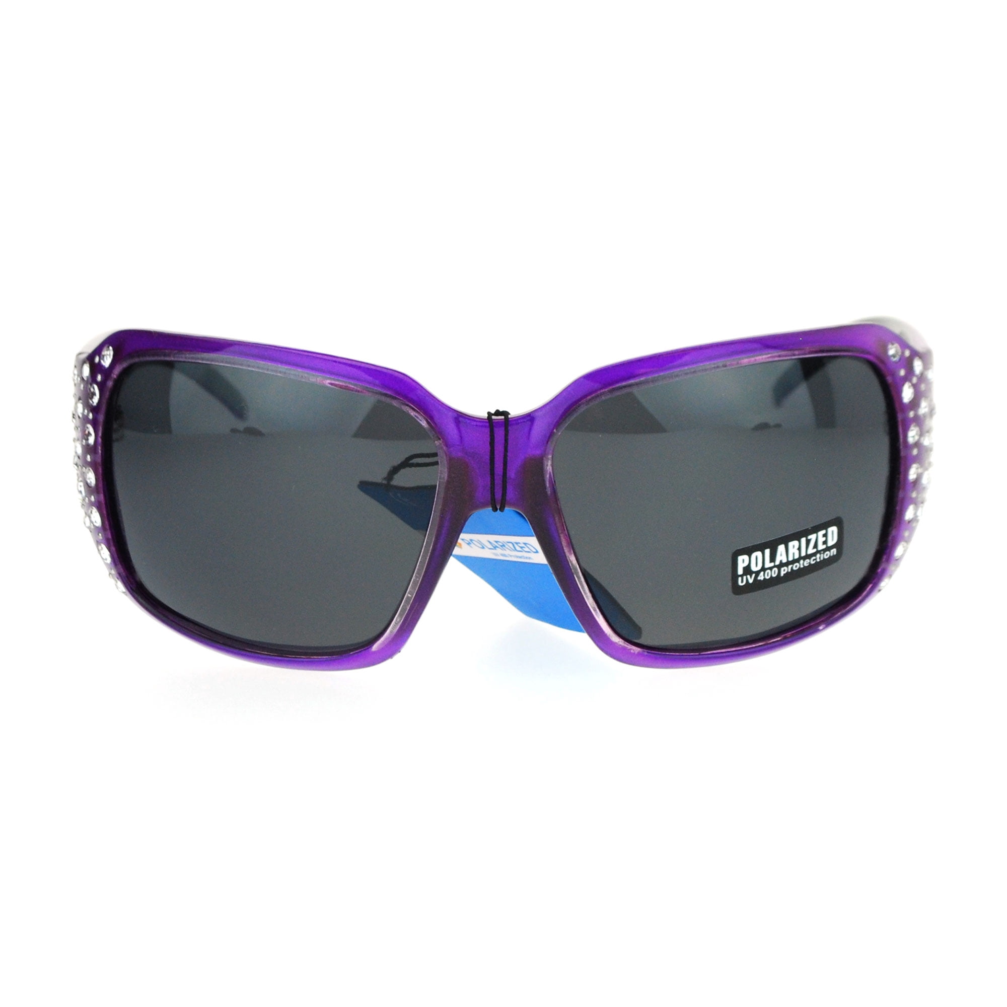 Women\'s Purple Gradient Sunglasses with Rhinestone Detail SA106 Womens Rhinestone Heart Lens, Rimless Butterfly  main image 3