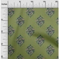 thumbnail image 1 of oneOone Georgette Viscose Fabric Leaves & Floral Block Printed Fabric 1 Yard 42 Inch Wide, 1 of 4