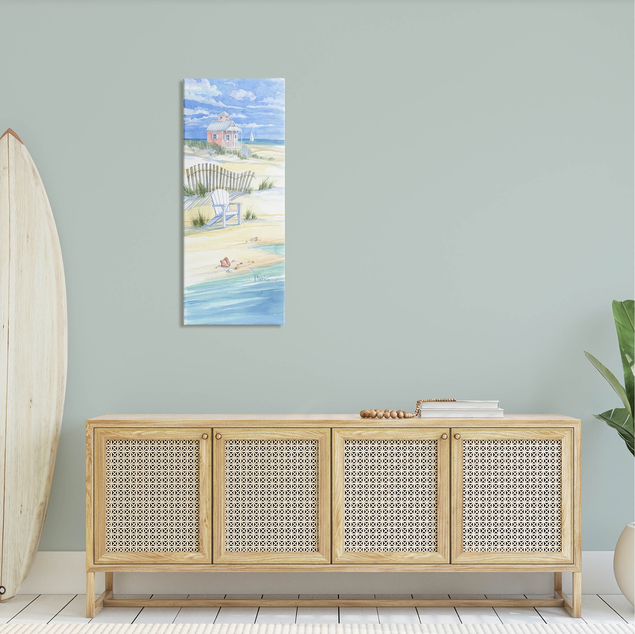 Stupell Industries Beachside Vacation Home Shoreline Painting Gallery Wrapped Canvas Print Wall Art, Design by Paul Brent