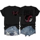 thumbnail image 1 of Camisetas de Manga Corta para Mujeres Beisbol Amor Doble Cara Impresión Cuello Redondo Camiseta, Top de Verano Casual, 1 of 3