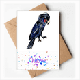 thumbnail image 1 of Deep Blue Parrot Bird Art Deco Fashion Welcome Back Greeting Cards Envelopes Blank, 1 of 3
