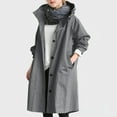 thumbnail image 2 of Ruyang Girls Long Trench Coat Boys Trendy Single Breasted Hooded Overcoat Pockets Fall Plain Peacoat Windbreaker, 2 of 6
