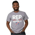 thumbnail image 4 of Dominicana Rep the Republic Cool Flag Plus Size Crewneck Graphic Tee Shirt Brisco Brands 3X, 4 of 5