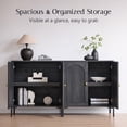thumbnail image 3 of SinCiDo Modern TV Stand for TVs up to 65", Wood Entertainment Center w/Adjustable Shelves, 61.75‬"W Media Console Cabinet for Living Room, 3 of 7