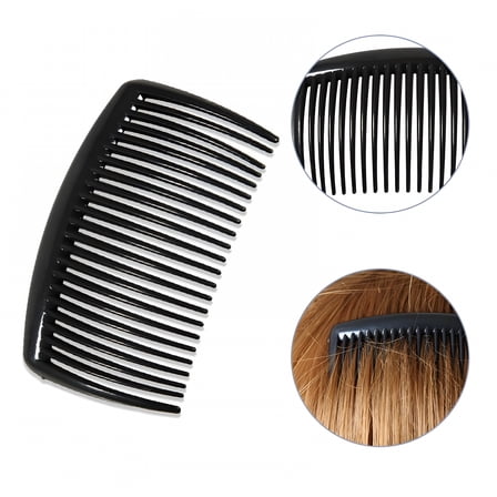 VANIDO 2 French Side Combs Large 2 Pack Curved Tortoise Shell Flexible Durable Cellulose Hair Combs, Strong Hold Hair Clips for Women, No Slip Styling Hair Accessories