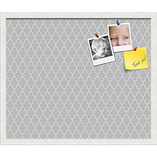 Pinpix 24X20 Custom Cork Bulletin Board Quatrefoil Lt Grey Poster Board
