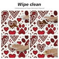 thumbnail image 4 of Wuche  Dog Paw Print with Hearts Round Tablecloth, Fitted Round Table Cloth with Elastic Edge Wipeable Table Protector for Indoor Outdoor Party Picnic Fit Table, 4 of 7