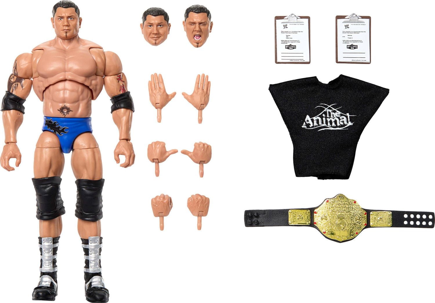WWE Ultimate Edition Batista Action Figure & Accessories Set, 6-inch Collectible, 30 Articulation Points