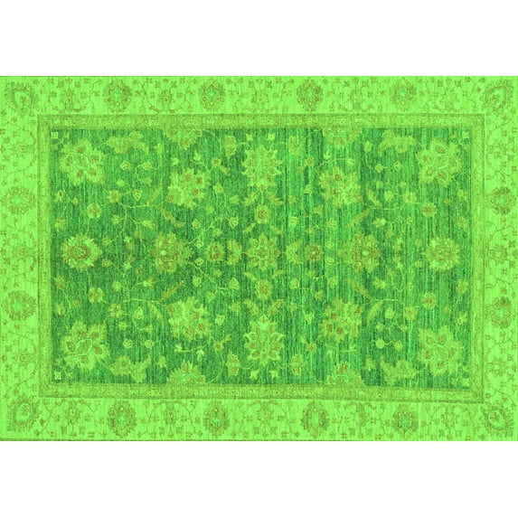 Ahgly Company Indoor Rectangle Abstract Green Modern Area Rugs, 5' x 8'
