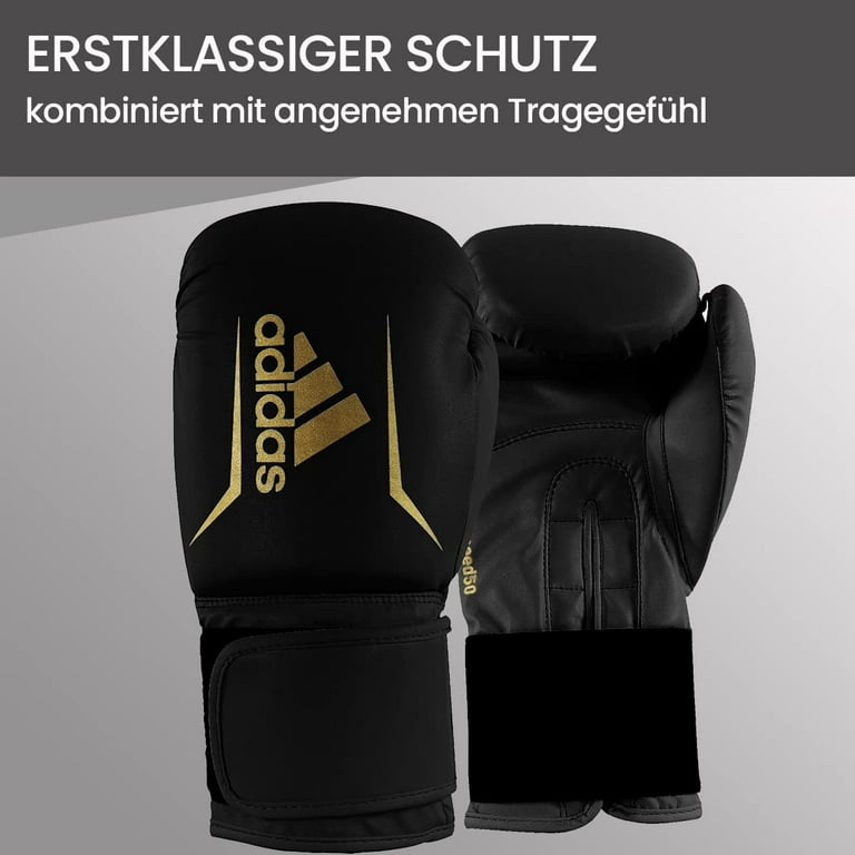 Kickboxing Sparring, Speed Training, FLX and Heavy adidas Women ,Black,Gold Punching, Bags. 50 Gym, 10oz & Light Fitness Boxing for and Gloves for Men 3.0