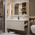 thumbnail image 4 of Light Luxury Bathroom Cabinets With Side Storage Ceramic Integrated Washbasin Bathroom Sink Cabinet Vanity Bathroom Furniture My Lux Decor Round, 4 of 30