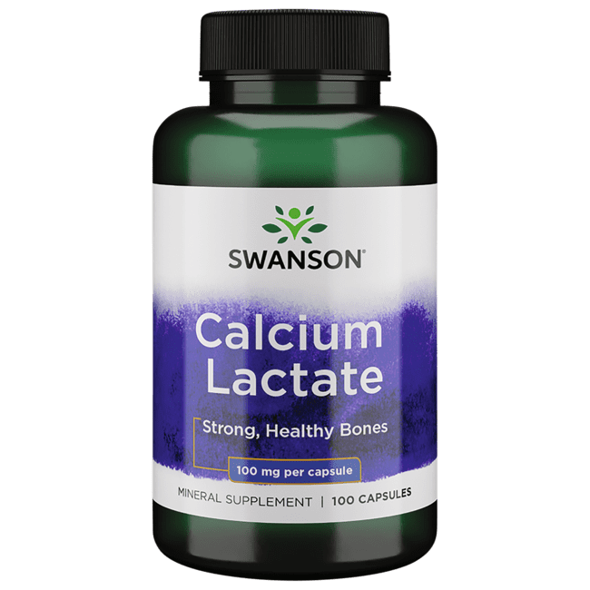 Swanson Calcium Lactate 100 mg 100 Capsules