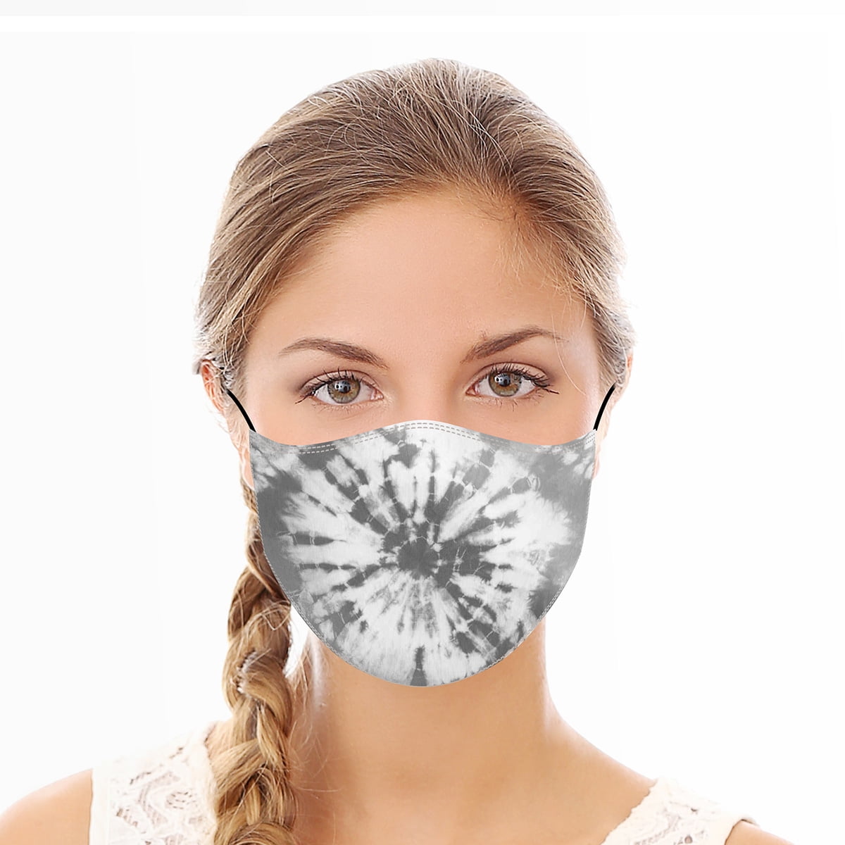 Gray Tie Dye Reusable Cloth Face Mask