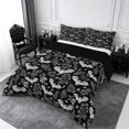 thumbnail image 3 of Erosebridal Line Bats King Size Comforter Sets 3pcs,Dark Botanical Comforters King Size,Black White,Reversible,1 Comforter and 2 Pillowcases, 3 of 6