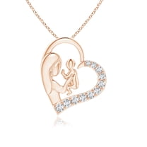 ANGARA Natural Diamond Heart Pendant in 14K Rose Gold for Women (Size-1.5mm| Color-G| Clarity-VS2) | April Birthstone, Anniversary, Jewelry Gift for Women | Natural Diamond Necklace