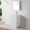thumbnail image 2 of Virtu USA Bailey 23" Polymarble Single Bathroom Vanity Set in Glossy White, 2 of 6