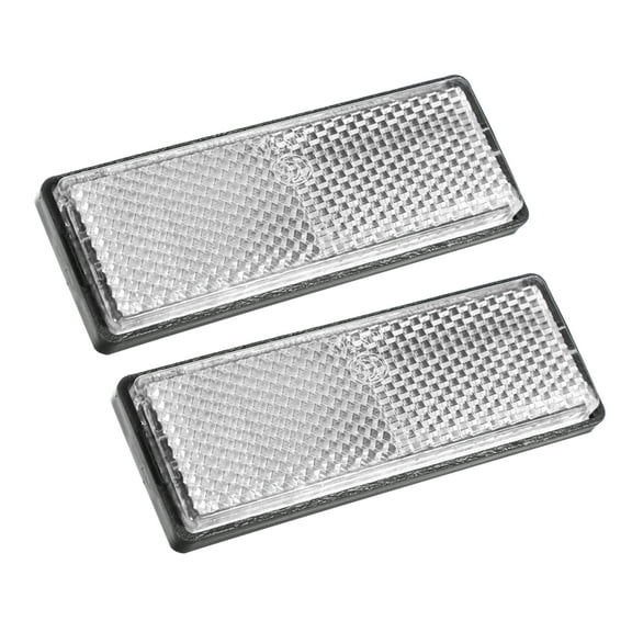 2pcs 3.46"x1.26" Universal Reflector Rectangle Motorcycle Bike Safety Increase Visibility White