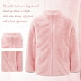 thumbnail image 5 of YONGHS Kids Girls Polar Fleece Jacket Long Sleeve Zipper Outerwear Winter Warm Coat Pink 5-6, 5 of 6