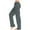 Gray(New), variant on Women's Elastic Waistband Solid Color Trousers Casual Cuffed Hem Sport Long Pants with Multiple Pockets