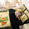 thumbnail image 5 of Homewish Cute Dinosaur 7-Piece King Bedding,Cartoon Animals Theme King Bed in a Bag,Yellow Green,Black Reversible, 5 of 8