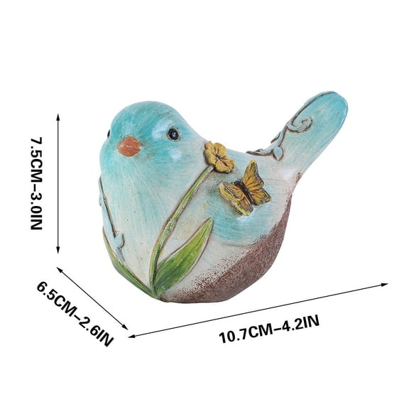Kedshhgu Resin Bird Statues Hand-Painted Birds Figurines Bird Statue Shelf Decor Funny Sculpture Garden Ornaments Tabletop Figurine Decor Yard Art Figurines Bird