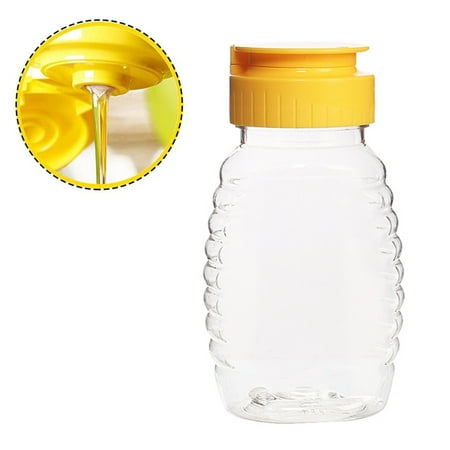 

WSSEY Clear Plastic Honey Bottles Refillable Food Grade Honey Container Squeeze Honey Bottle With Leak Proof Flip-Top Caps for Storing and Dispensing 1 Pcs 150ML P24