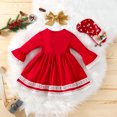 thumbnail image 4 of Odeerbi Toddler Girls Christmas Lace Sequins Bowknot Flared Sleeves Birthday Party Gown Dress, 4 of 9