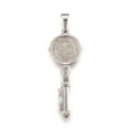 thumbnail image 2 of 10 pc Non-Tarnish 304 Stainless Steel Big Pendants Key with Saint Benedict Medal Stainless Steel Color 52x20.5x3.5mm Hole: 4.5x8.5mm Material: 304 Stainless Steel, 2 of 2