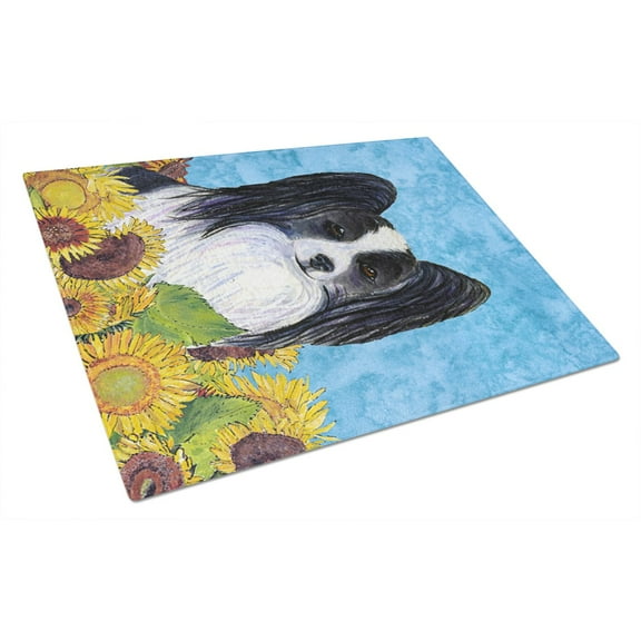 Caroline's Treasures Papillon Glass Cutting Board Large