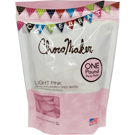 ChocoMaker Light Pink Vanilla Flavored Candy Wafers - 16oz Pouch