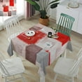 thumbnail image 5 of Square/Round Table Cloths 42x42inch,Red Abstract Oil Painting Art Party Tablecloth Cotton Linens Table Covers for Kitchen Dinning Wedding Decoration,Stain/Wrinkle Resistant,Geometric Texture, 5 of 6