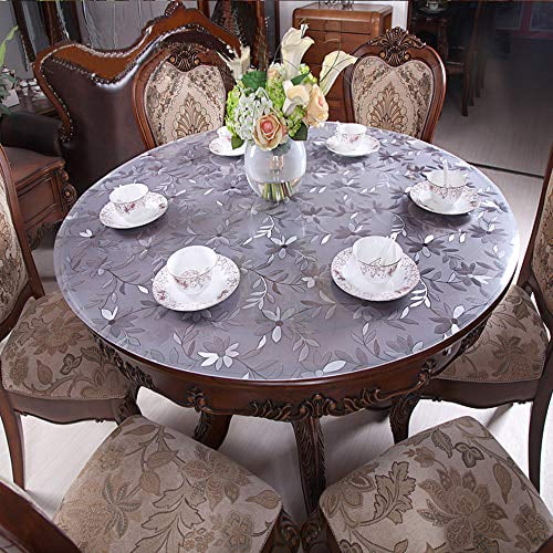 Zijinjiaju Clear Table Cover Protector Pad Round Fl 1 5mm Thick No Plastic Smell Transpa Mat Dining Protective Thick47 Canada Zijinjiaju Clear Table Cover Protector, Clear Table Protector Round