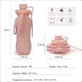 thumbnail image 4 of Collapsible Silicone Water Bottle, 600ml Portable Foldable Travel Water Bottle for Hiking & Camping, 4 of 5