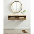 thumbnail image 5 of Kate and Laurel Kato Transitional Wood Floating Side Table with Drawer, 18 x 10 x 9, Natural Brown, Modern Wooden Floating Nightstand for Bedroom Bedside Table, 5 of 10