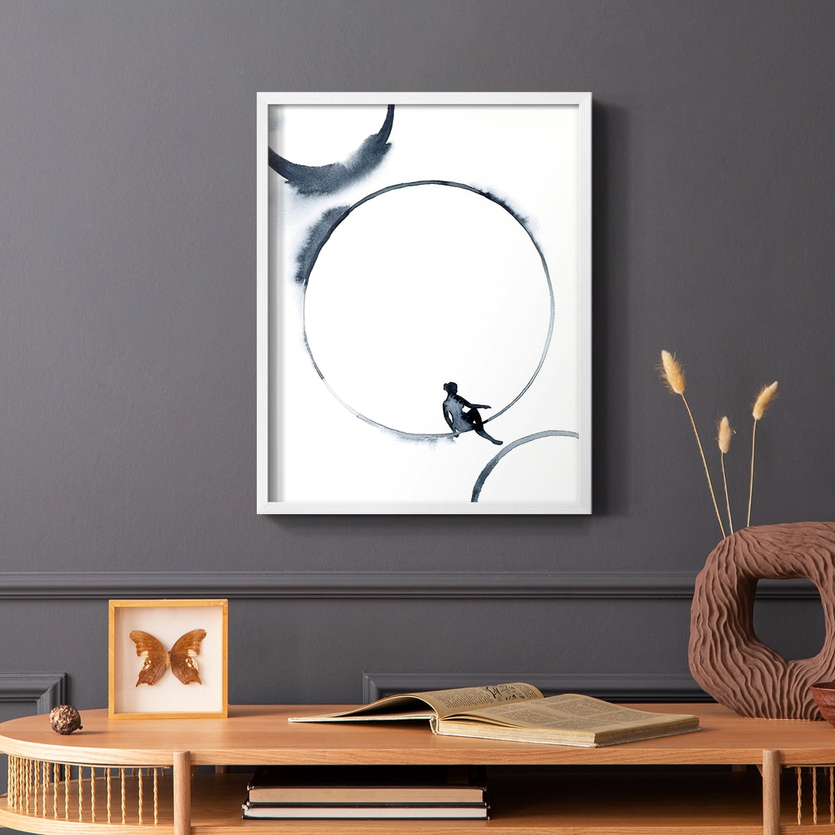 Woman in the Moon I Framed Print - Solid Wood in Single Picture Frame Solid Wood 2 Framed Print